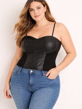 TORRID Faux Leather Bustier Cami Top 2X
